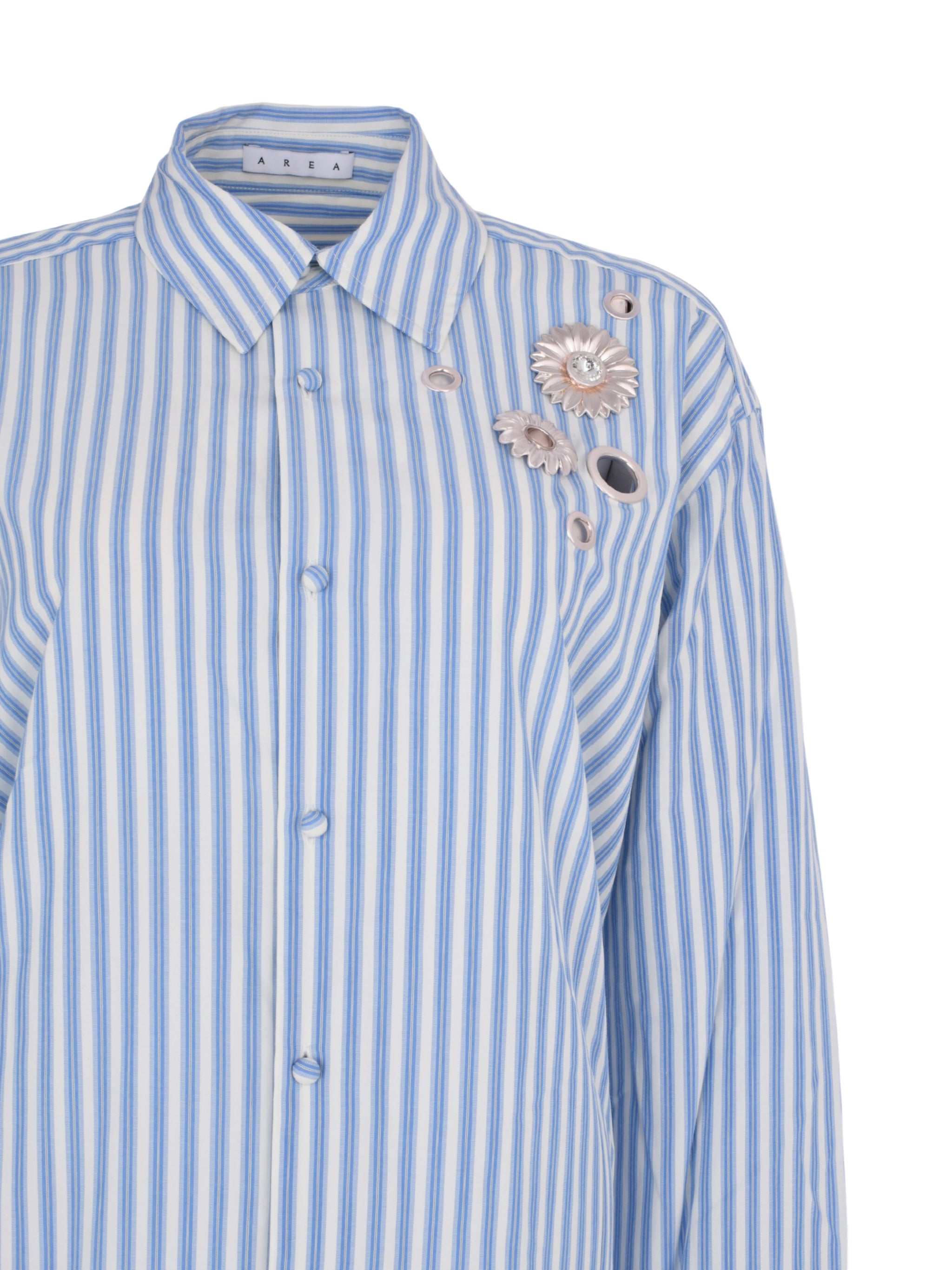 Crystal grommet poplin shirt