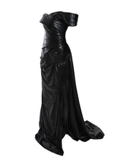 GOLD LAME OFF-SHOULDER DRESS