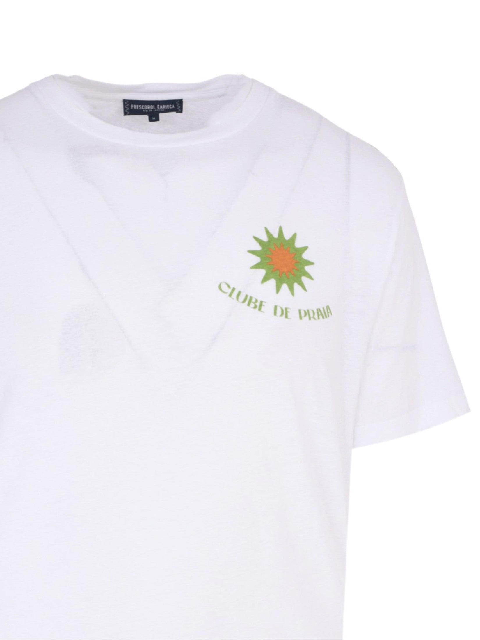 Dinis linen blend clube de praia printed tee