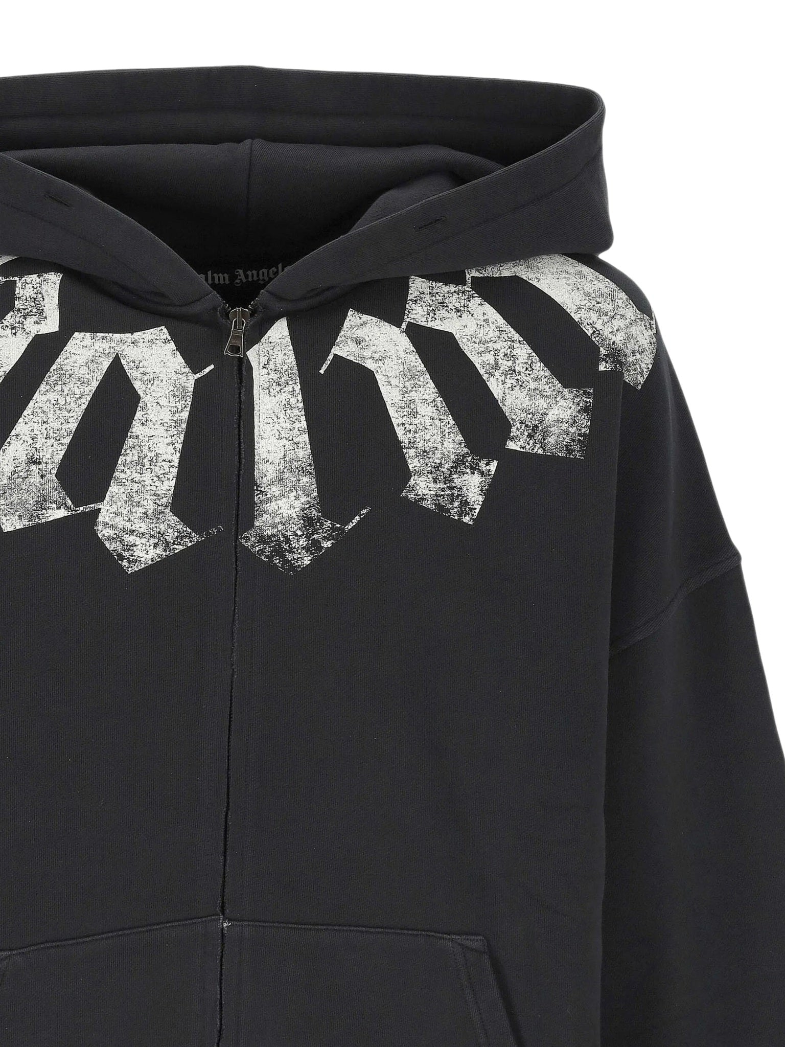 Big neck logo zip loose hoodie