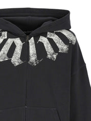 Big neck logo zip loose hoodie