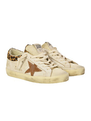 Super-Star Leather Sneakers with Horsy Leo Collar