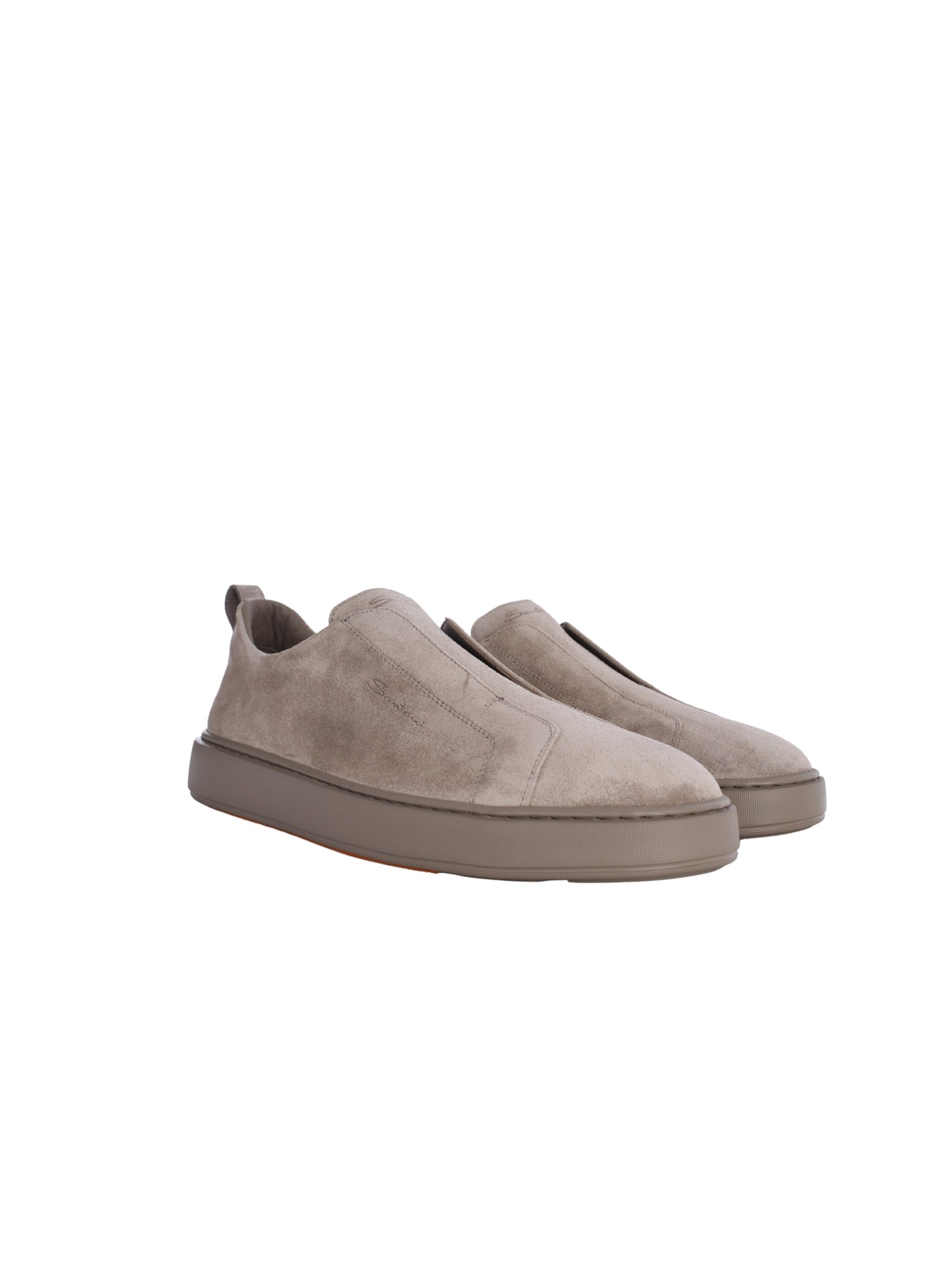 Men's brown suede slip-on sneaker
