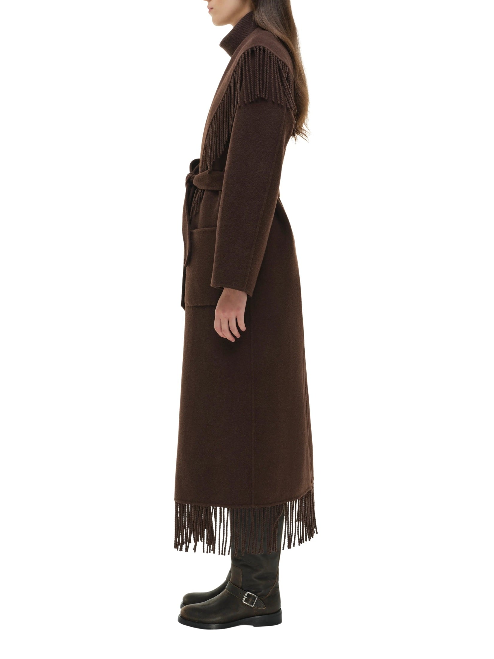 Carrie fringe robe coat