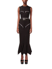 HANDKERCHIEF ZIPPER MIDI DRESS