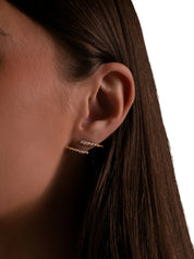 Ibex earrings in sterling silver & 18k gold vermeil and rhodium