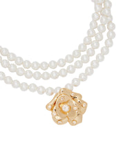 Gold Flower Pearl Choker