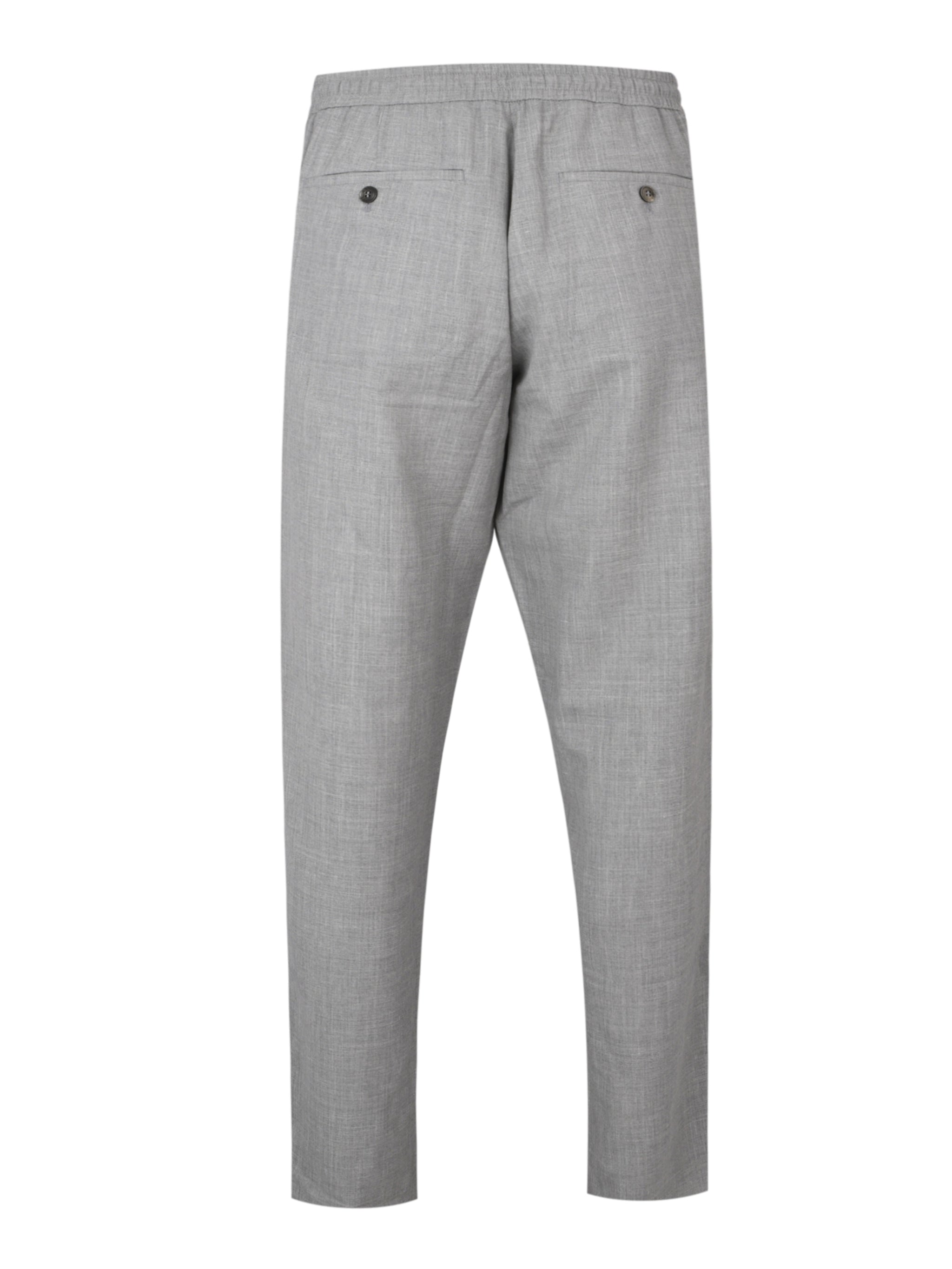 Wool silk linen drawcord pants