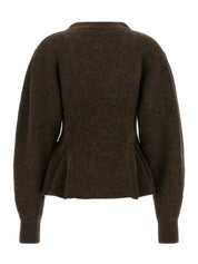 Knit peplum cardigan