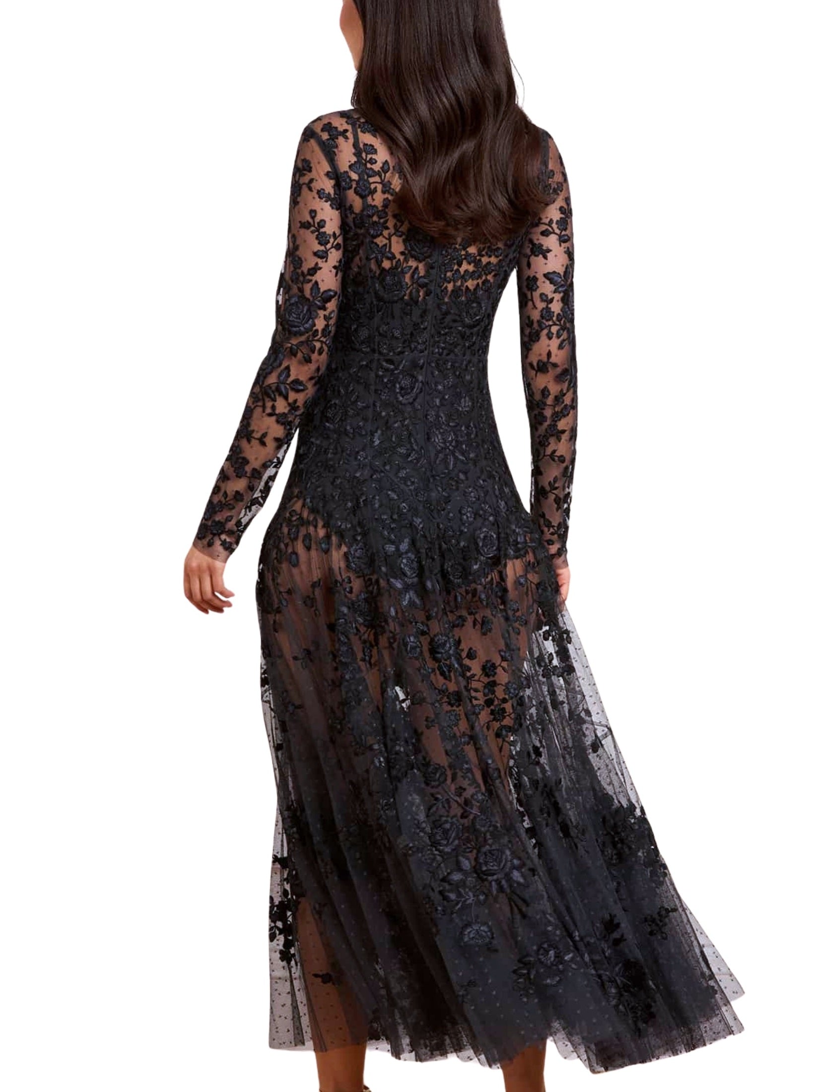 Clover cape sleeve ankle gown