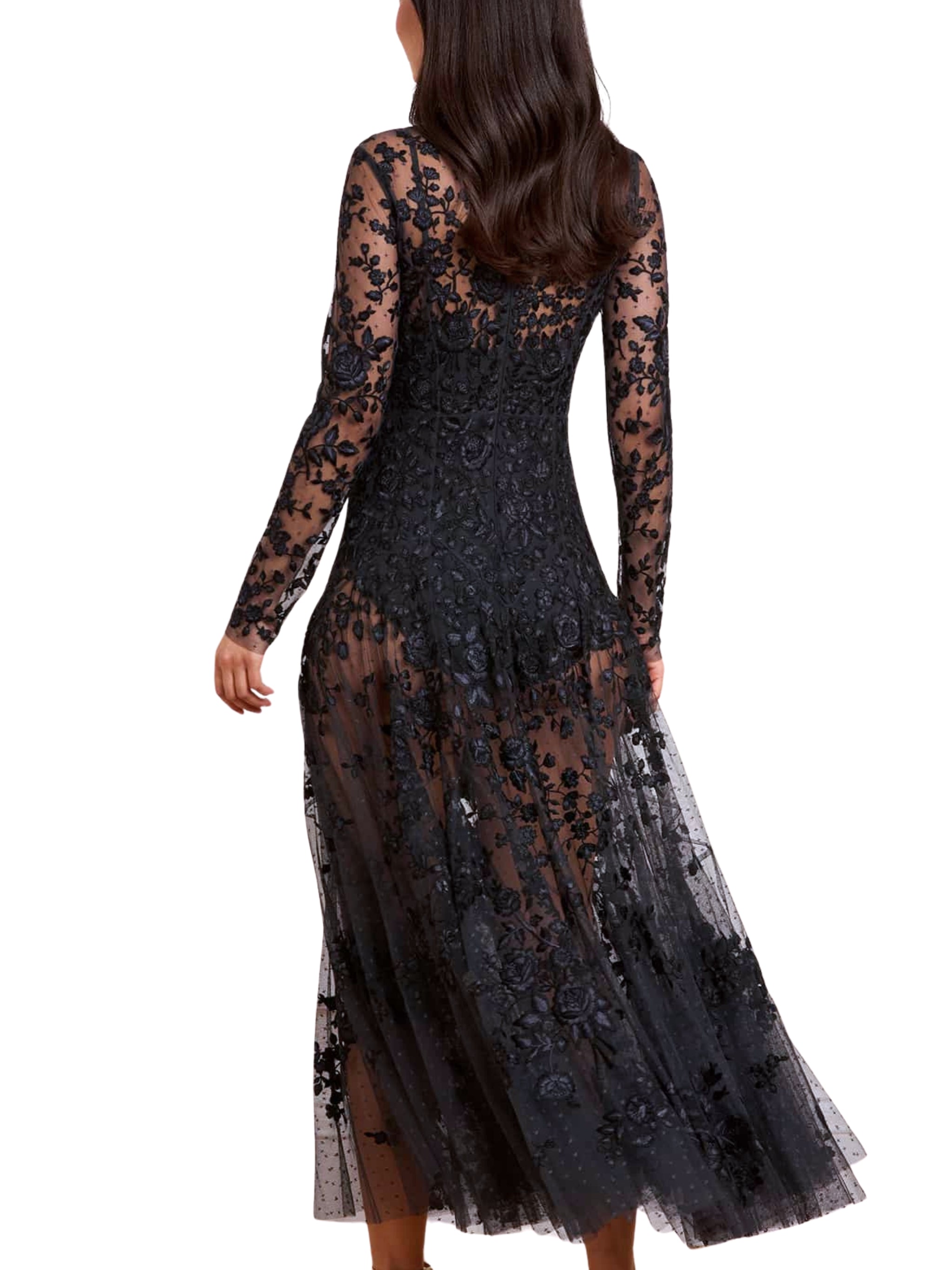 CLOVER CAPE SLEEVE ANKLE GOWN