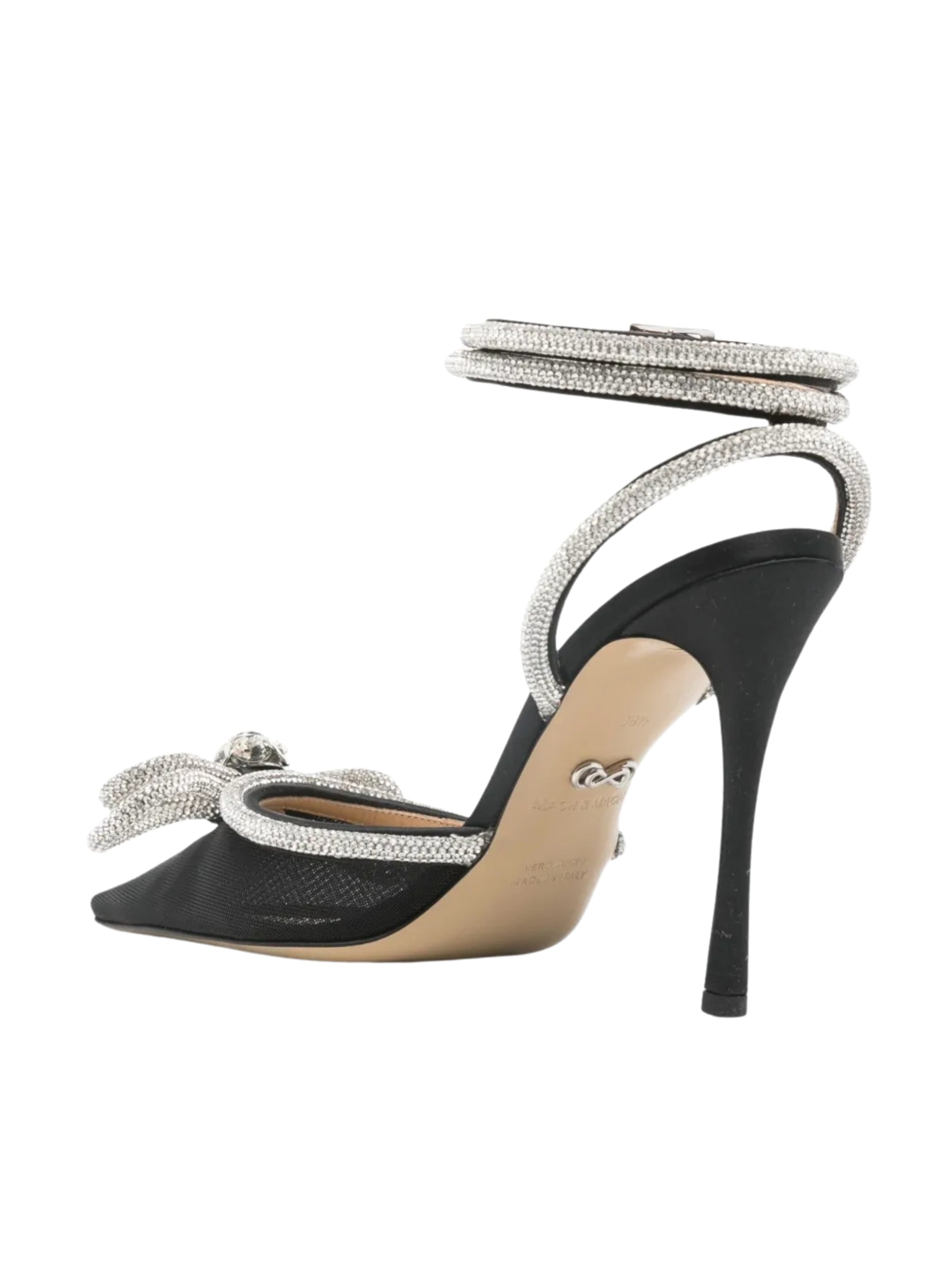 Double Bow Black Mesh High Heels (110Mm)