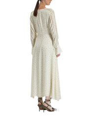 ECRU PATTERNED LONG DRESS