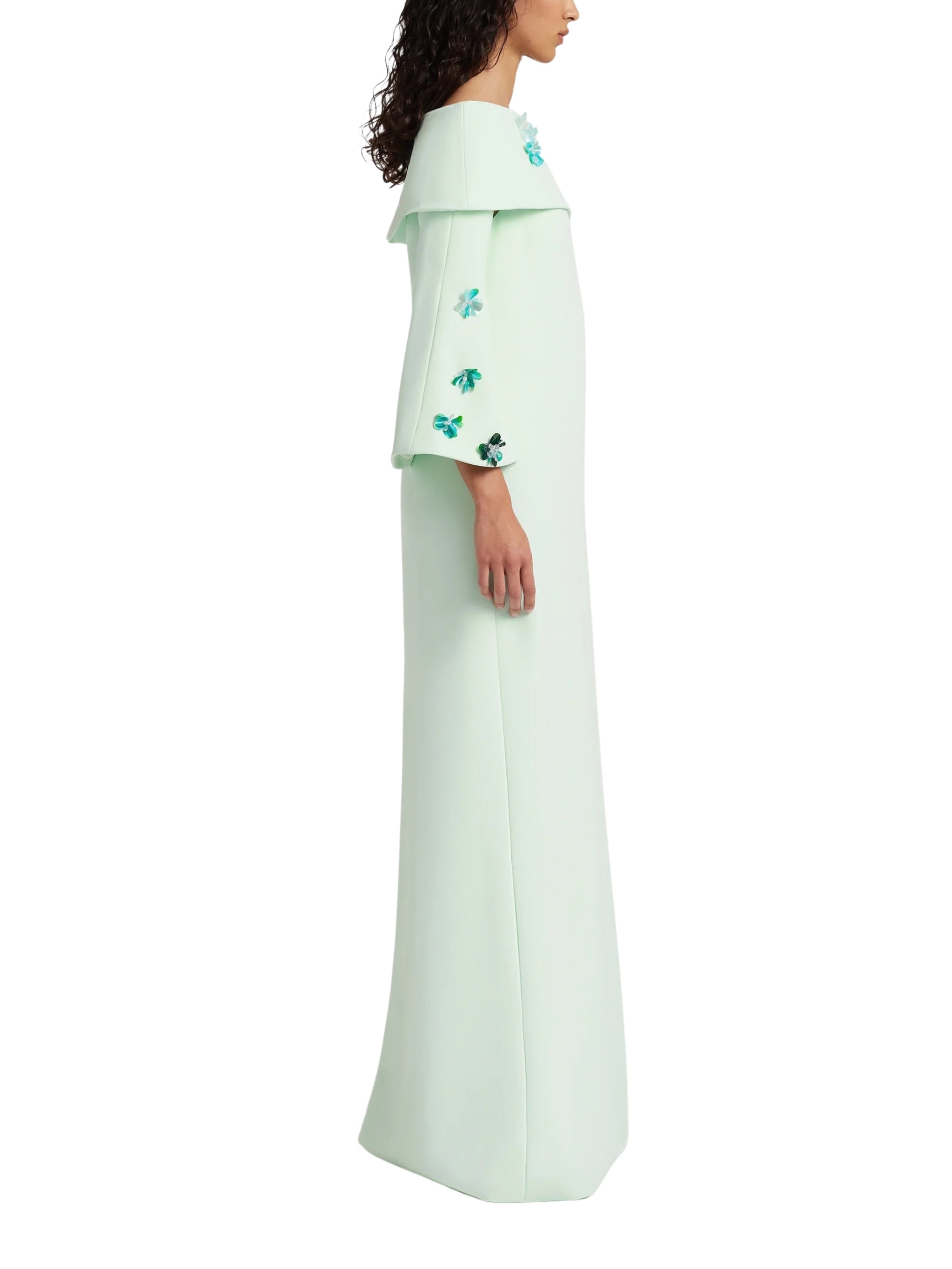 Floor length sleeveless shift dress with harness