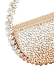 Eternity round stone-encrusted hotfix clutch Champagne
