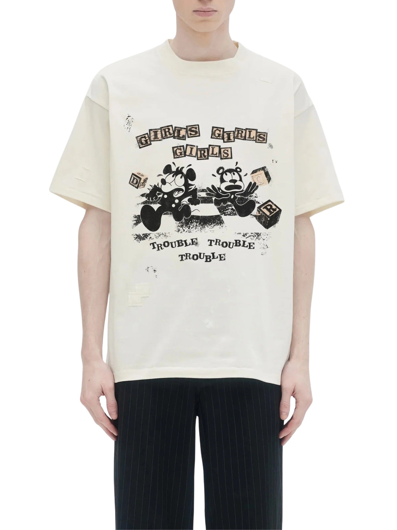 Girlies t-shirt old white
