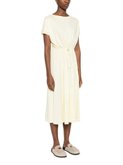 Ribbed jersey sack dress with knit brilliant shoulder detail