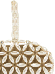 Ivory & khaki tebea clutch