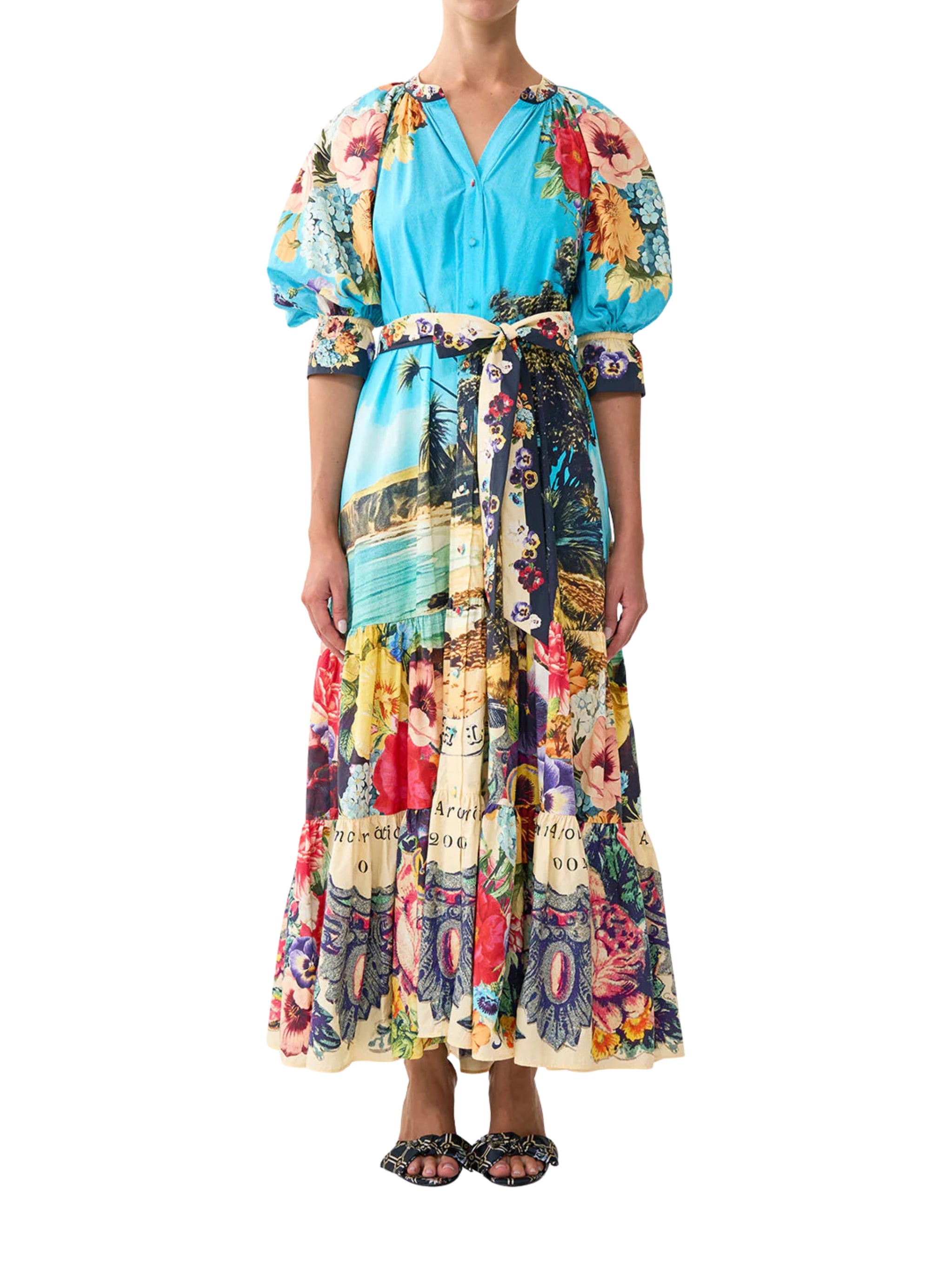 TIERED SHIRT DRESS WITH SHORT SLEEVE