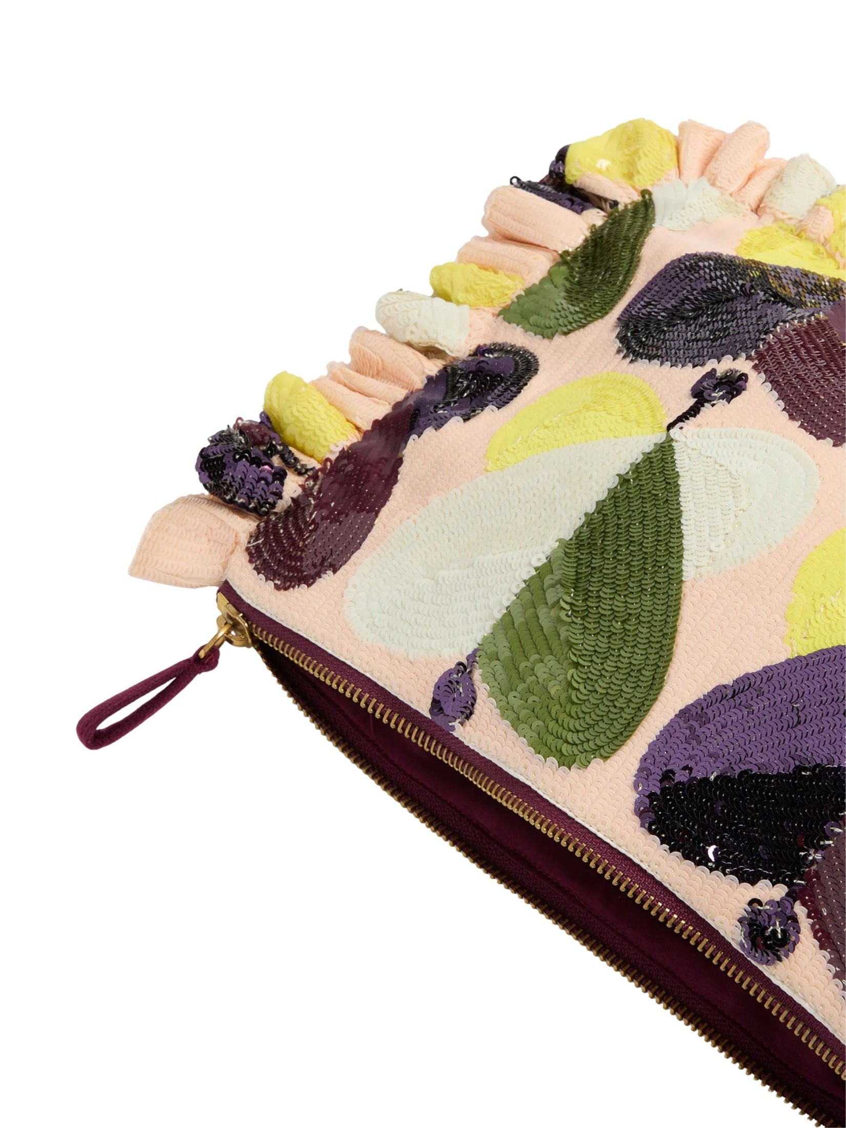 Embroidered hand pochette