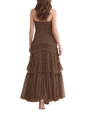 Valentine ruffle strapless gown