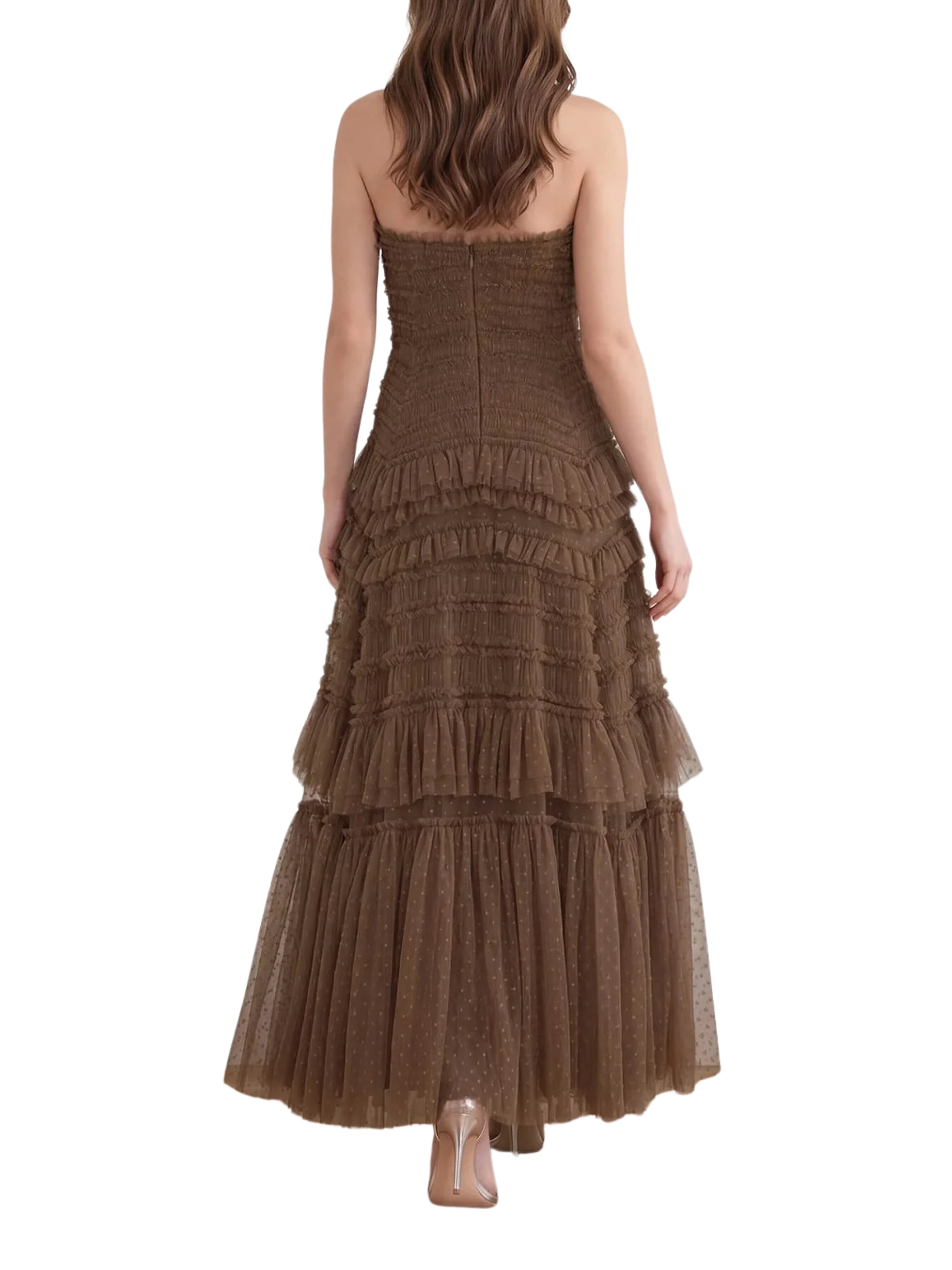 Valentine ruffle strapless gown