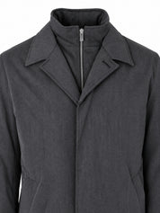 Grey Wool Blend Trench Coat