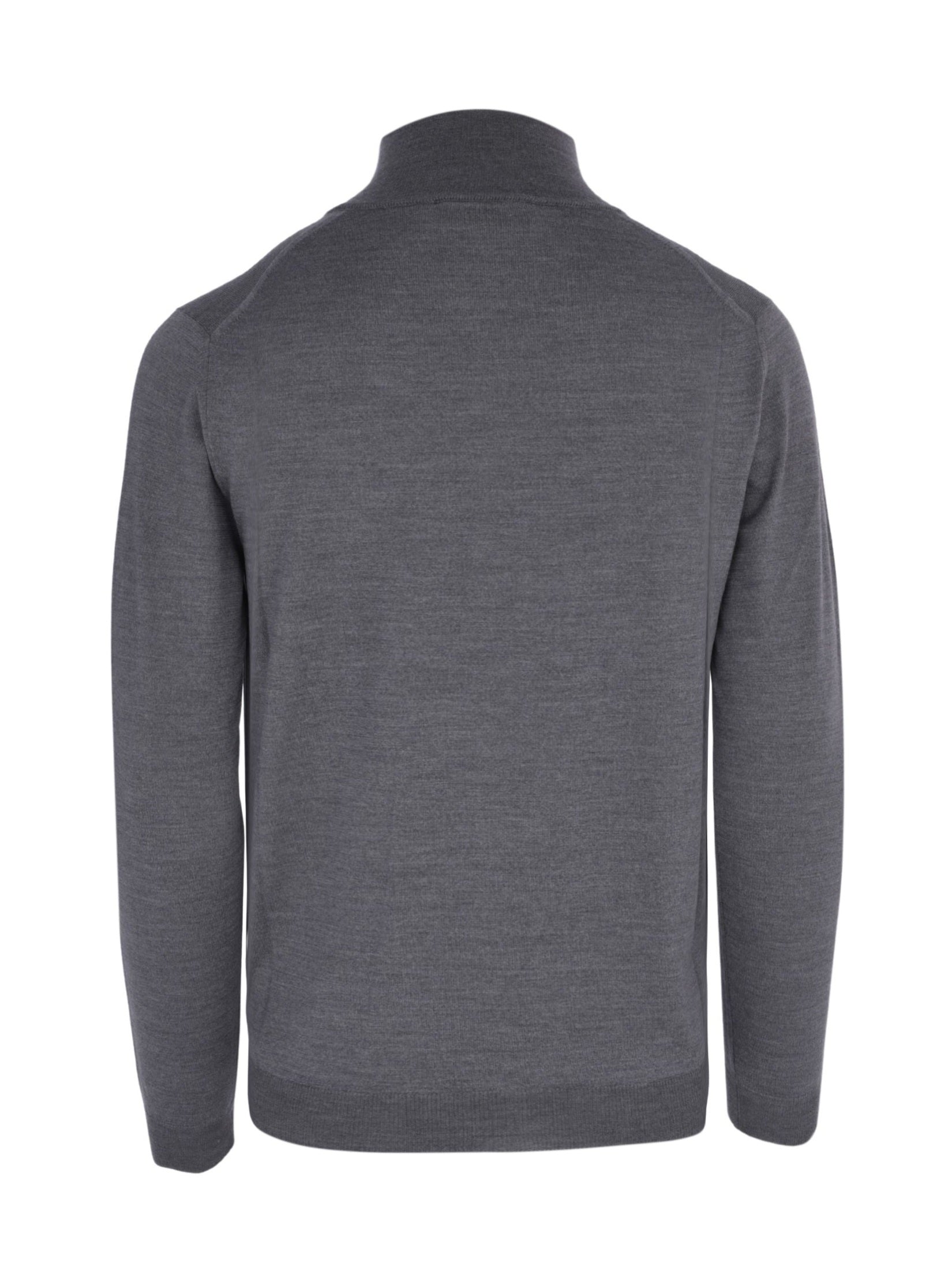 Long sleeves turtle neck half zipper men's sweater