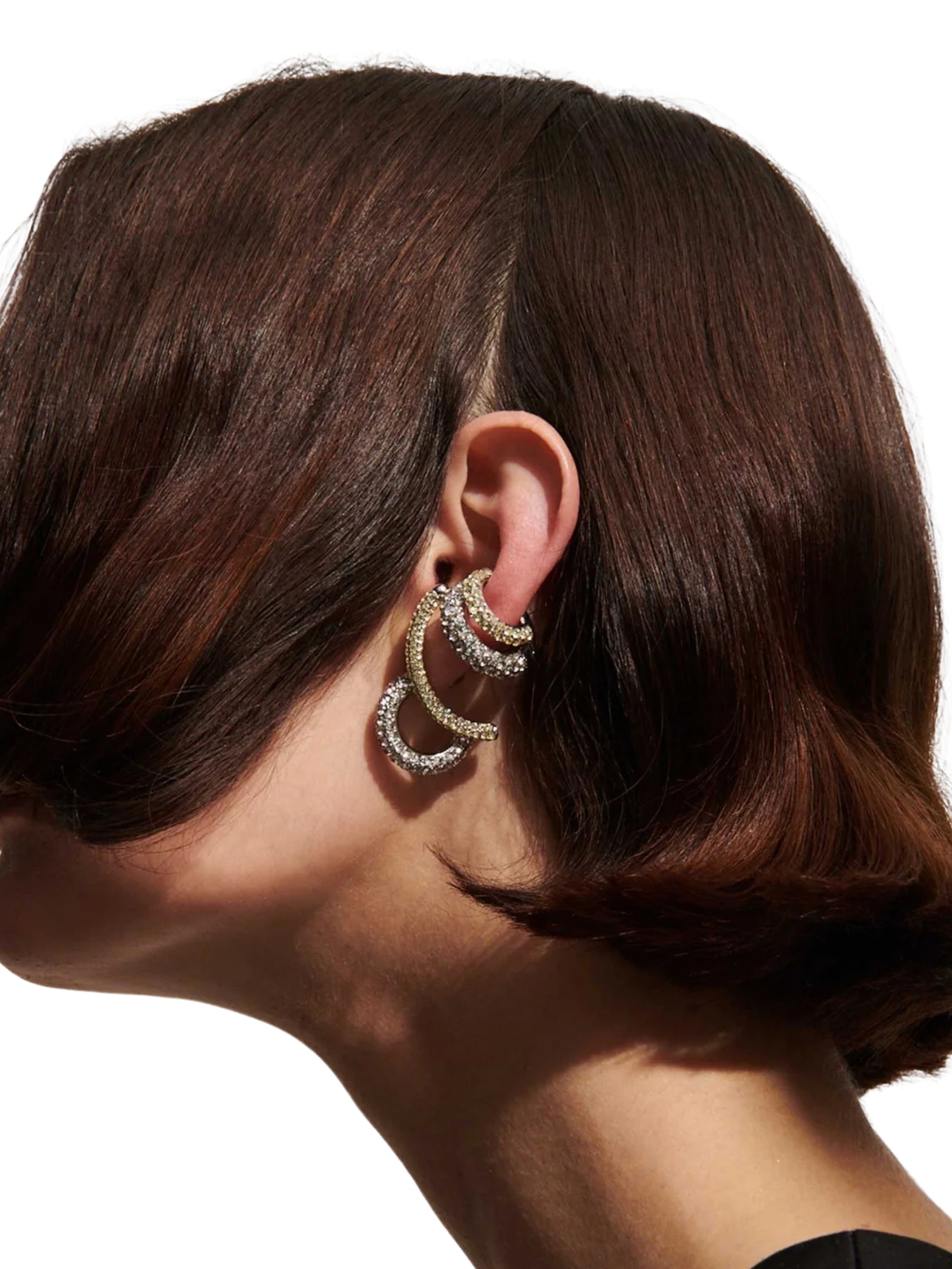 MARISA PAVE TWO TONE HOOP