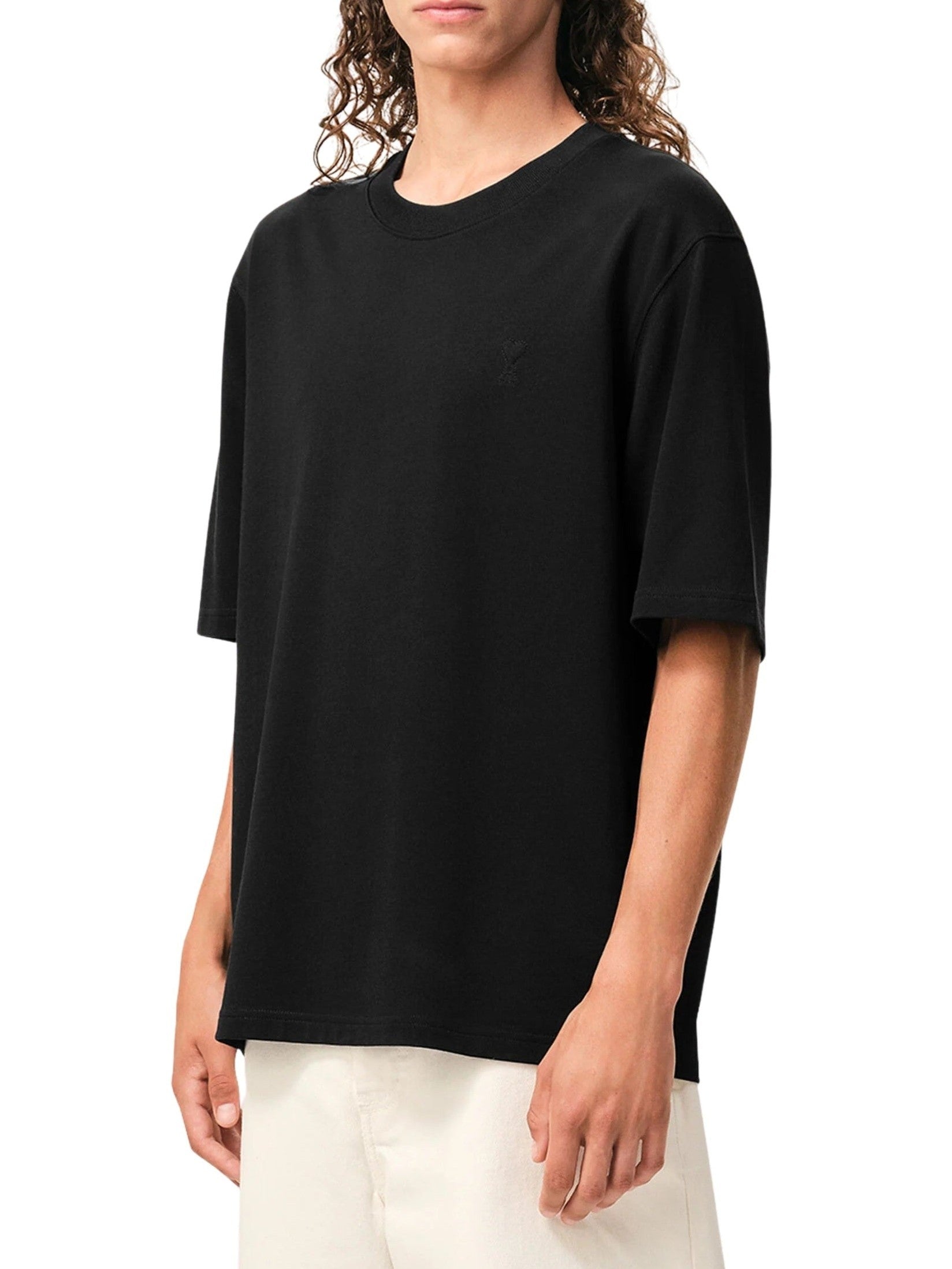 Tshirt with tonal embossed ami de coeur