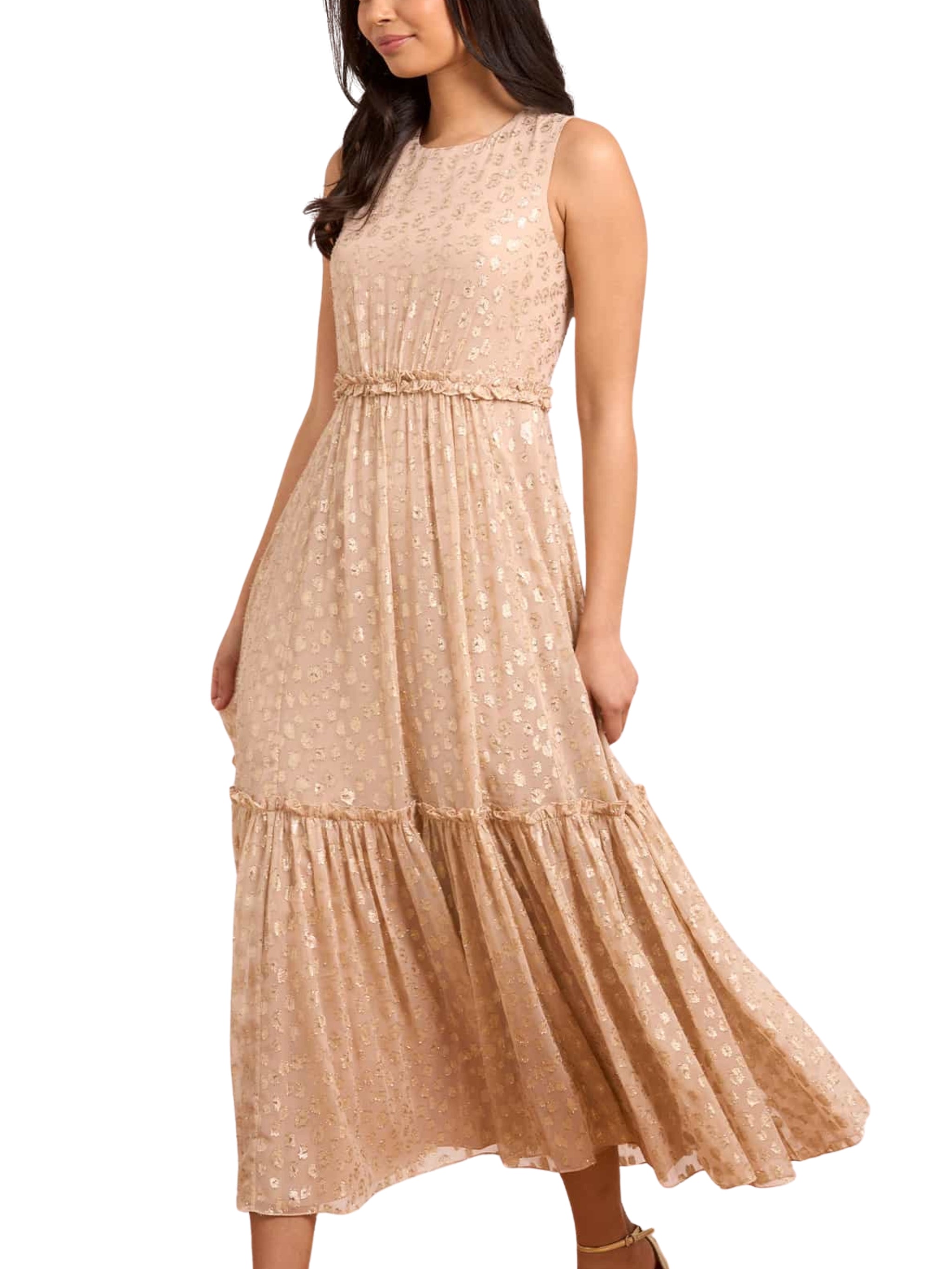 HARPER LUREX CAPE ANKLE GOWN