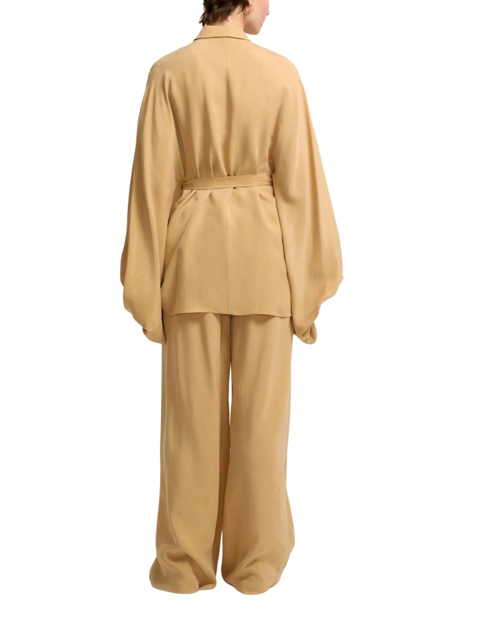Drop shoulder cupro blouse