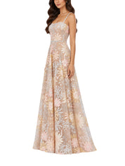Midnight embroidered floral gown