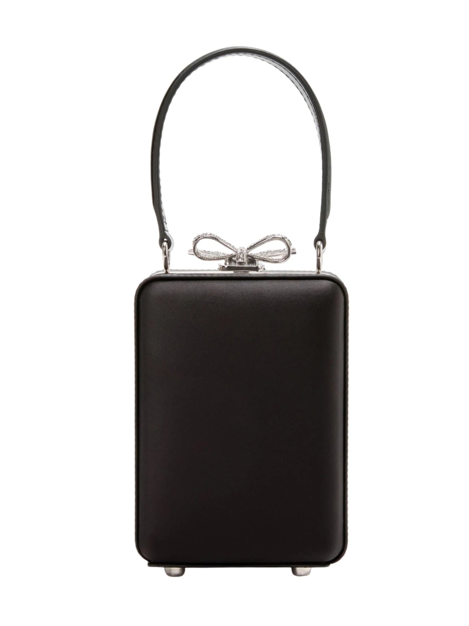 Black satin crystal micro bag