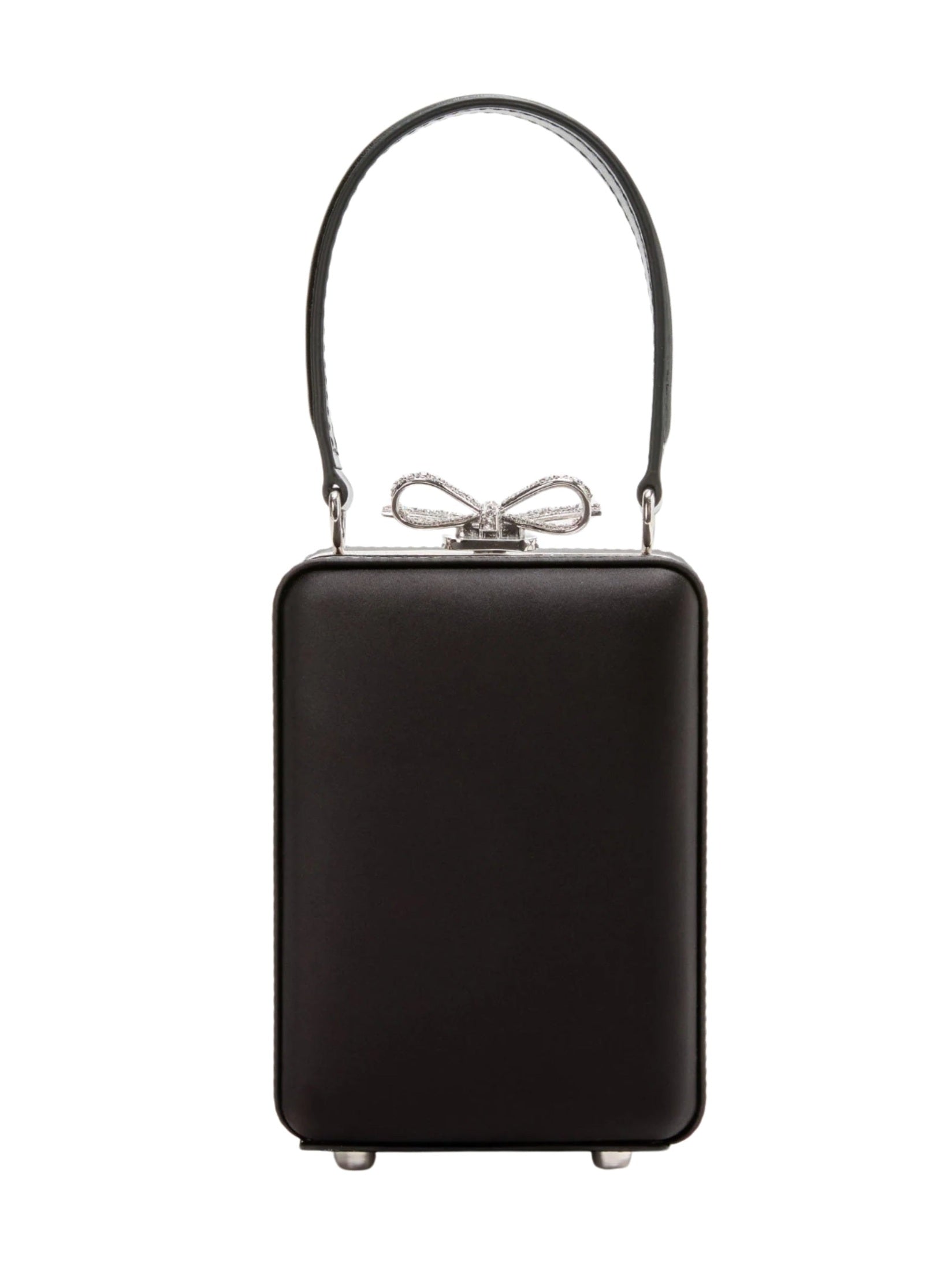 Black satin crystal micro bag
