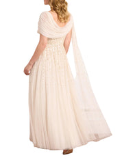 Moonlight sequin draped gown