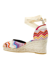 Chevron-Pattern Tie Espadrilles