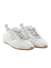Tb.304 nylon all white leather sneakers