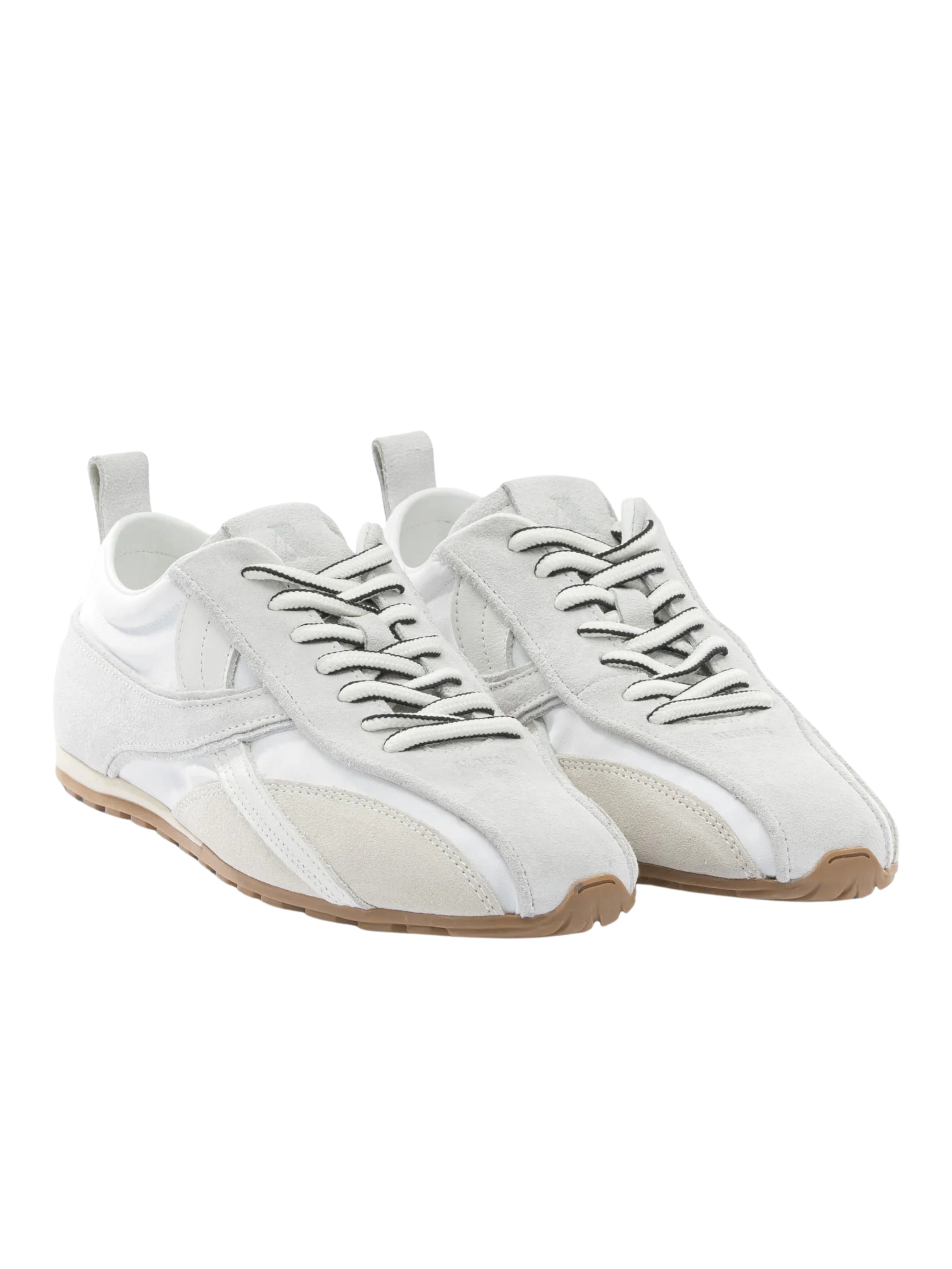 Tb.304 nylon all white leather sneakers