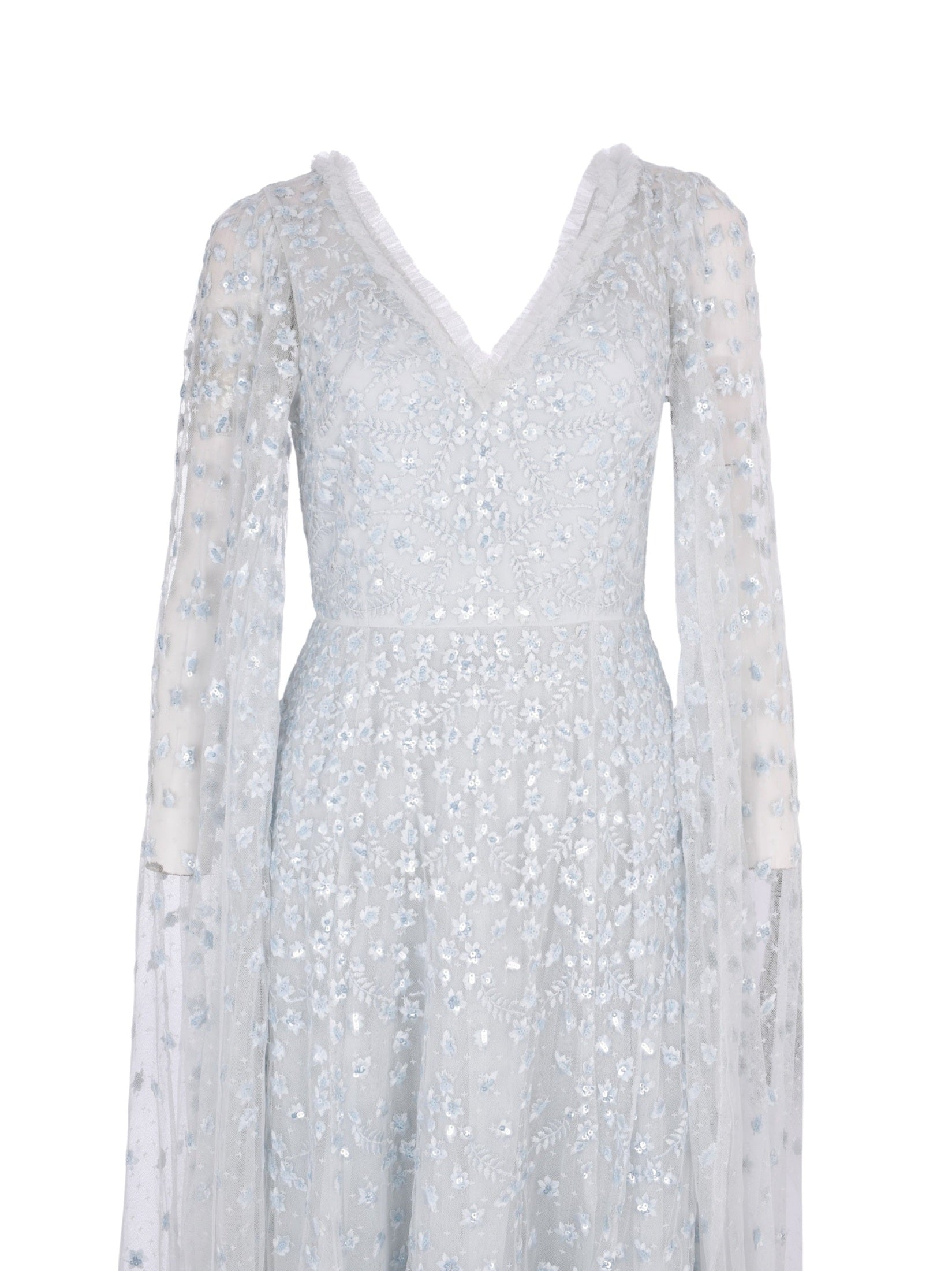 Clover cape sleeve ankle gown