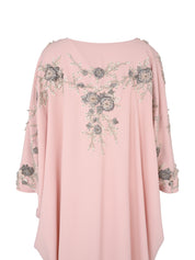 Hand embroiderd flowers -long sleeve dress-kaftan cut dress