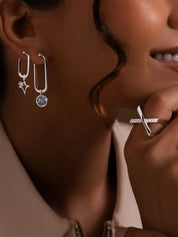 The x ring in sterling silver & rhodium