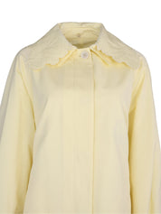 Ottoman long trench with detachable embroidered collar