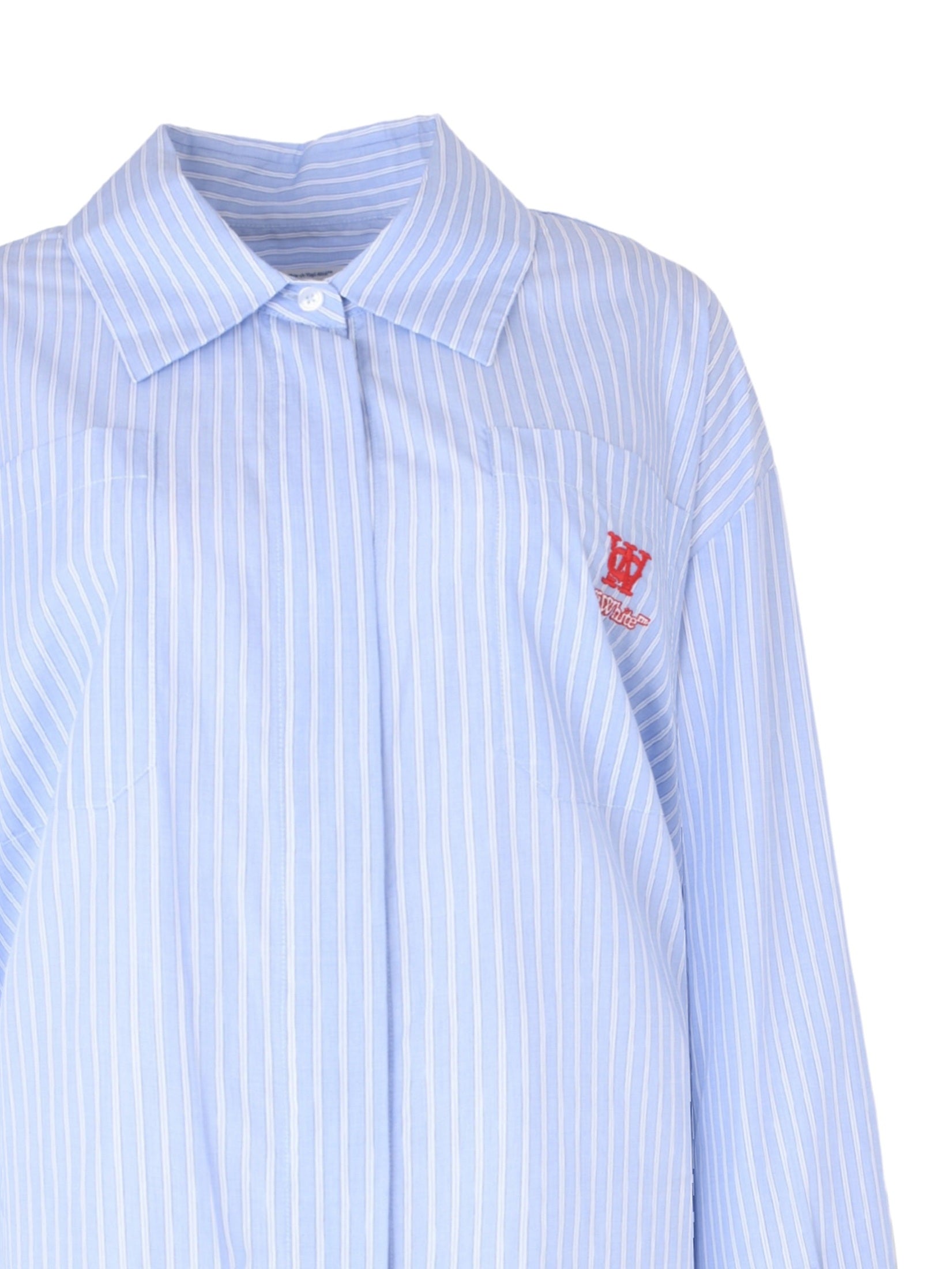 Striped poplin ow shirt