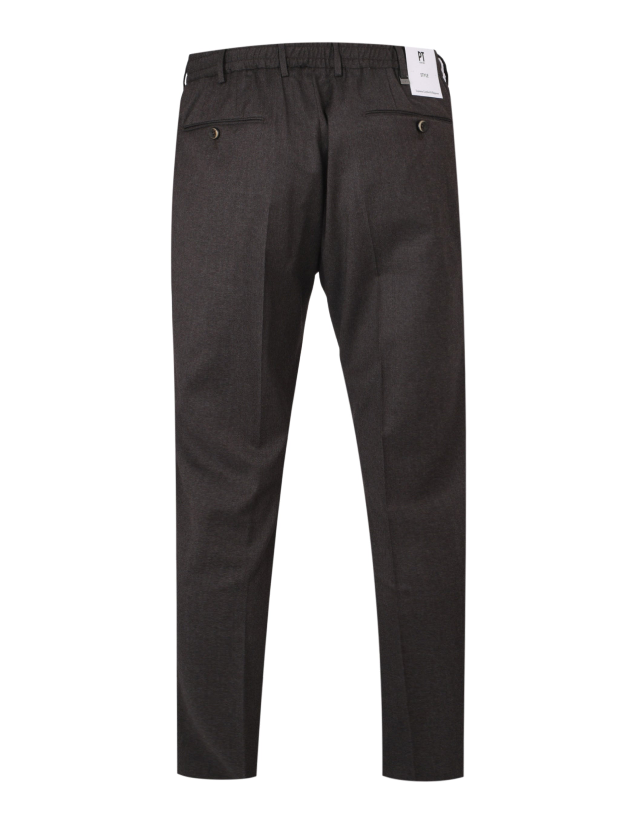 Pantalone slim flat front diagonal pockets elastic waistband with drawstring unfinished b.