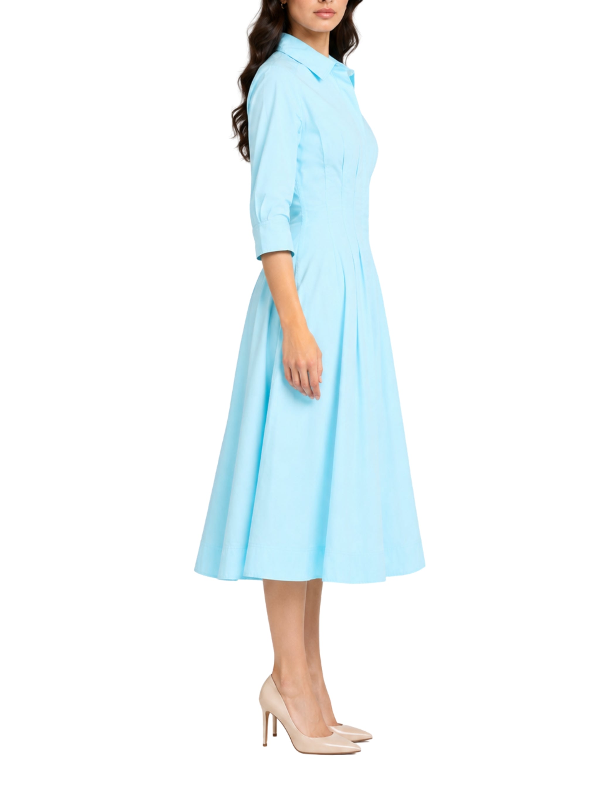 Jazz cotton pintuck midi dress