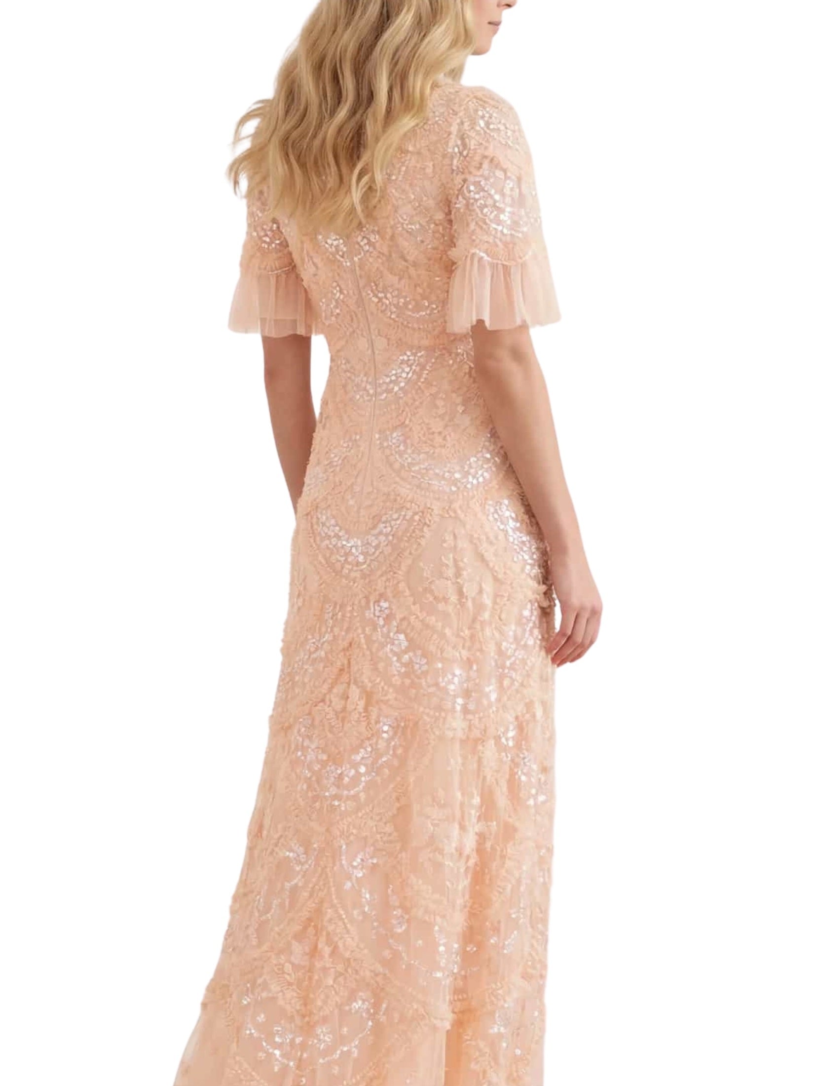 Carmen ruffle ankle gown
