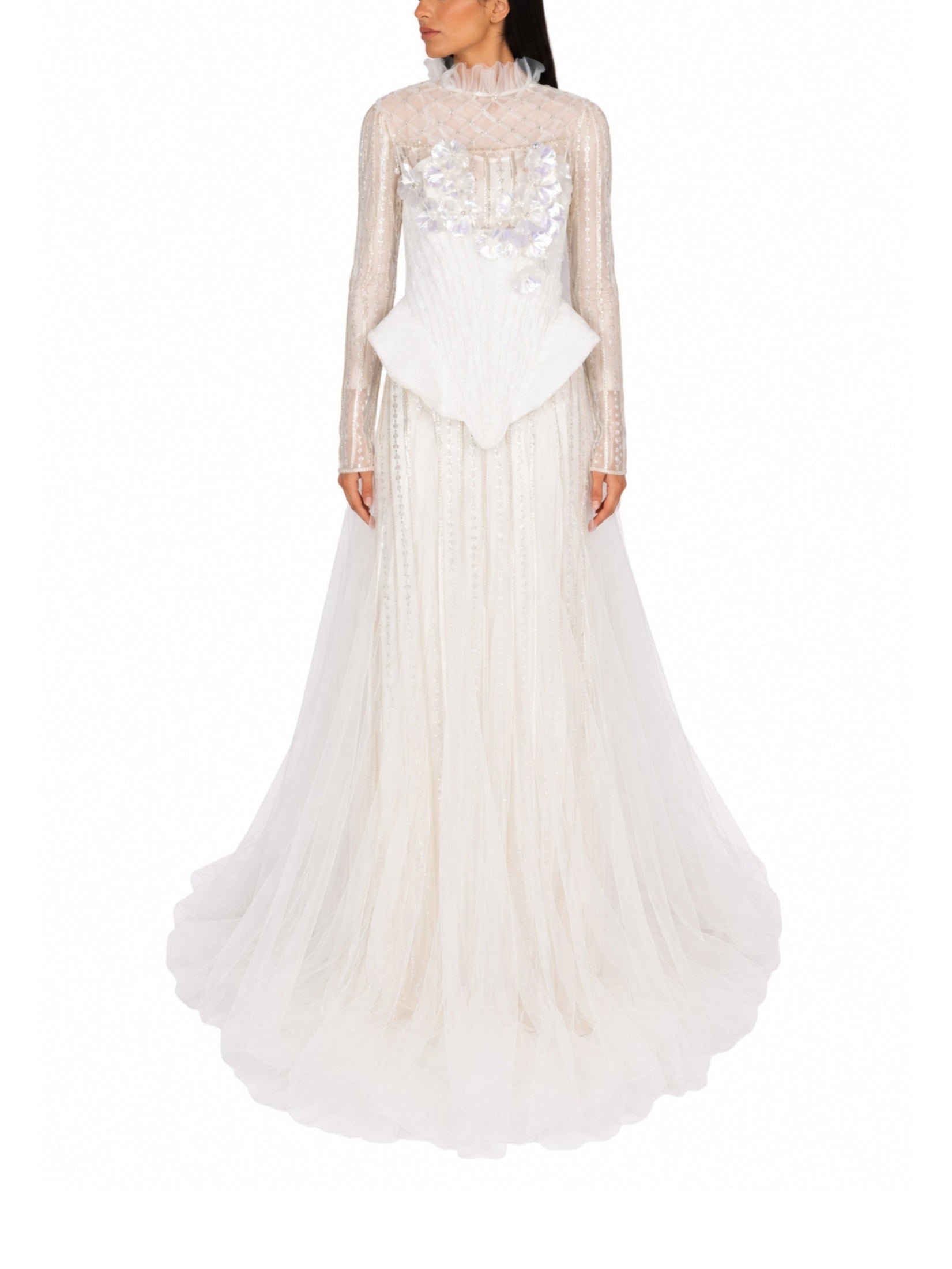Off white after party wedding sequence dress with inner dress