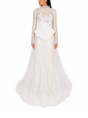Off white after party wedding sequence dress with inner dress