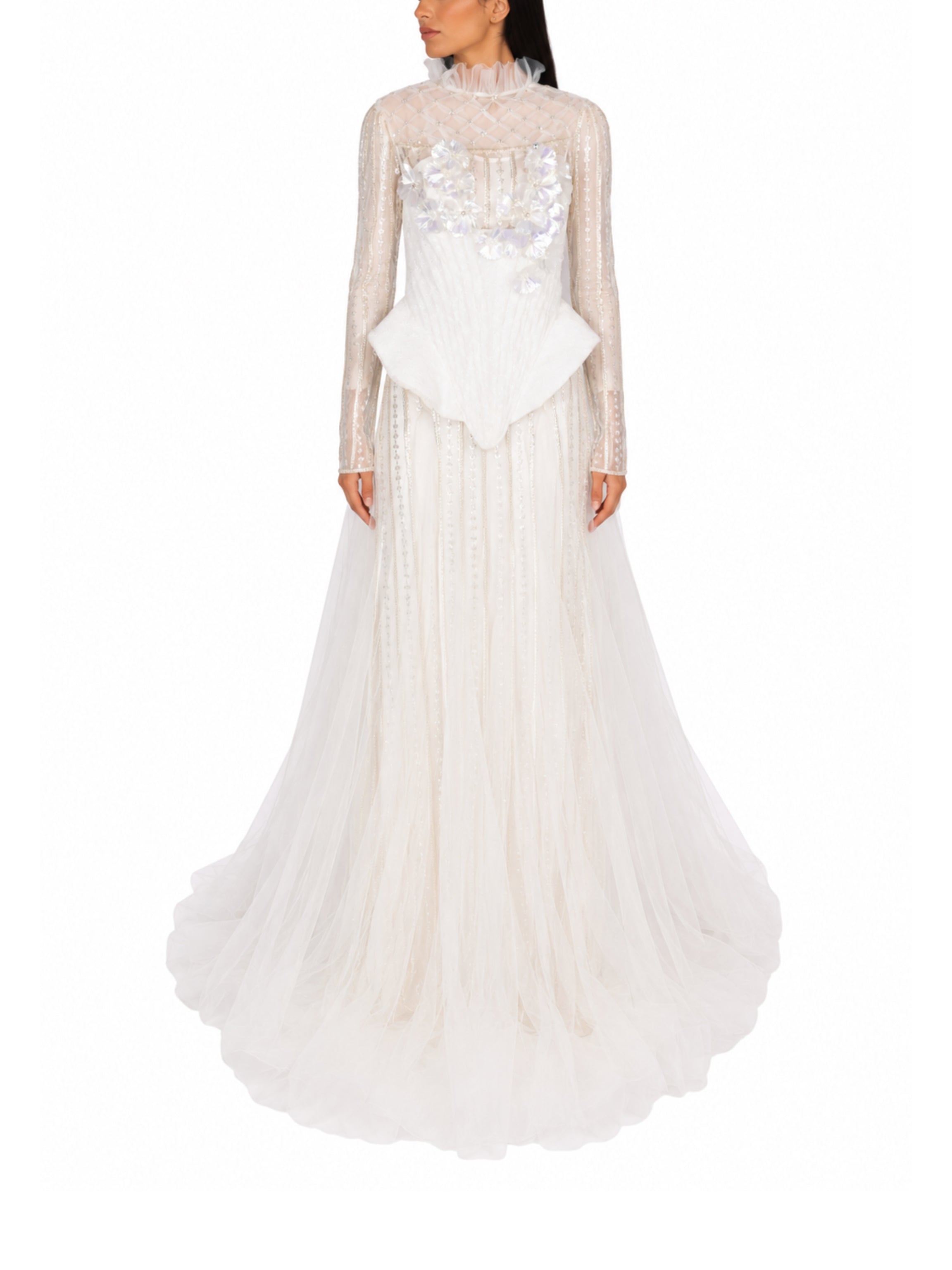 Off white after party wedding sequence dress with inner dress